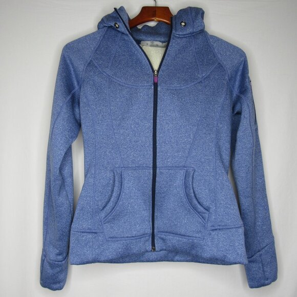 Athleta Blue Home Team Full Zip Hoodie Jacket Sherpa Lined Women's XS XSmall - Picture 6 of 8